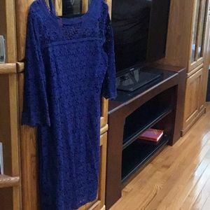 A navy blue lace dress